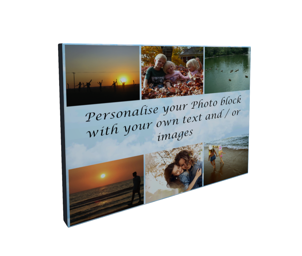 Personalised Wood Printed Photo Panel, Black Block Photo Print - Click Image to Close